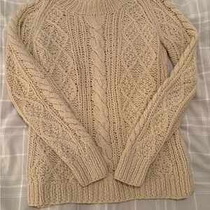 Gerard Darrel “Marilyn Monroe” Beige Cable Knit Turtleneck Sweater